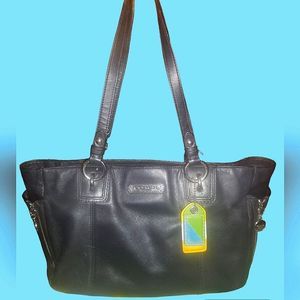 Coach💙Black Leather Bag Satchel With Hangtags